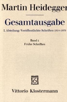 1. Abt: Veröffentlichte Schriften / Frühe Schriften