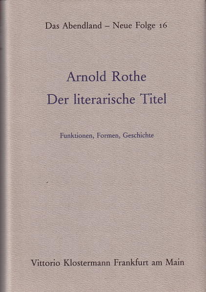 Der literarische Titel