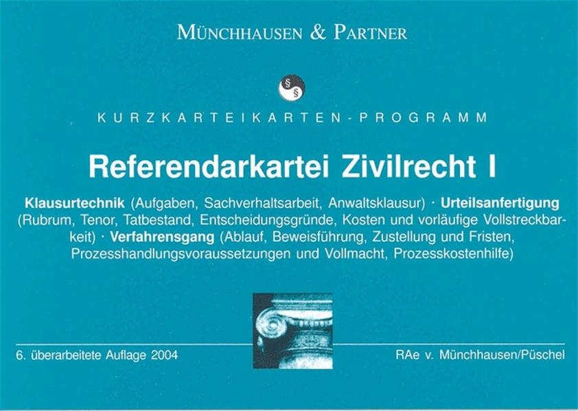 Referendarkartei Zivilrecht I