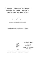 Ökologie, Lebensweise und Sozialverhalten der grauen Languren in verschiedenen Biotopen Indiens