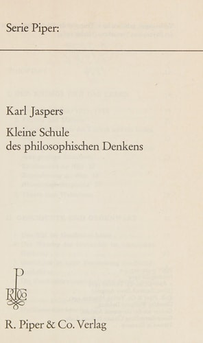 Kleine Schule des philosophischen Denkens.