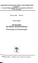Die Sprache der ältesten Swahili-Dichtung