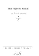 Der englische Roman vom 16. zum 19. Jahrhundert
