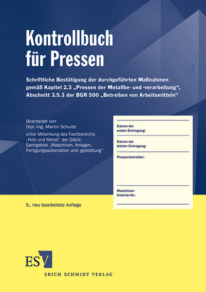 Kontrollbuch für Pressen