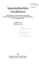 Spätmittelalterliche Artusliteratur