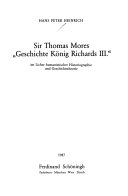 Sir Thomas Mores "Geschichte König Richards III."