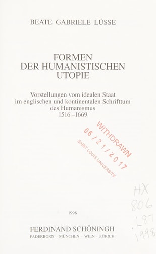Formen der humanistischen Utopie
