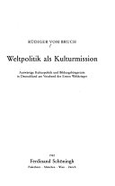 Weltpolitik als Kulturmission