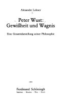 Peter Wust: Gewissheit und Wagnis