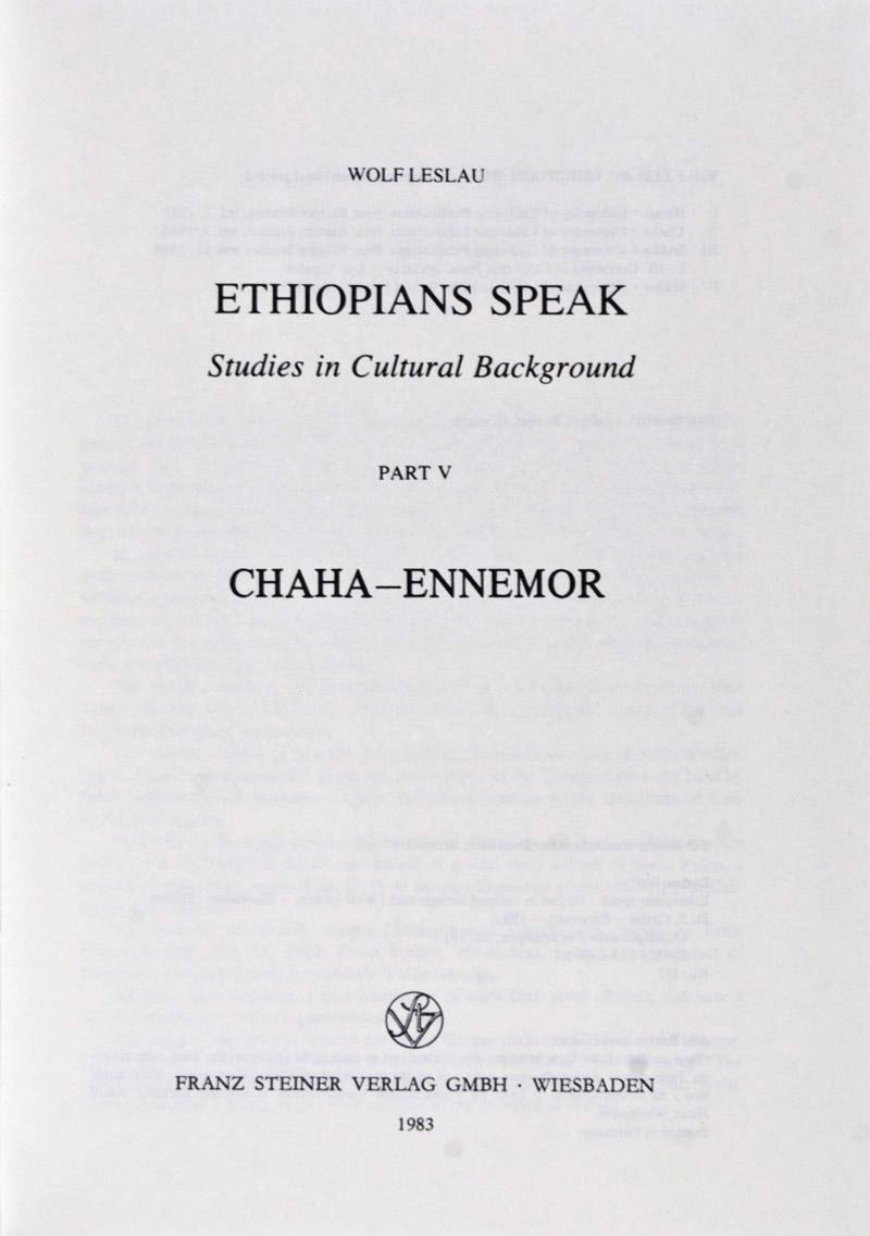 Ethiopians Speak / Chaha-Ennemor