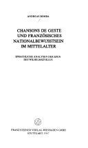 Chansons de geste und französisches Nationalbewusstsein im Mittelalter