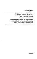 "Völker ohne Schrift und Geschichte"