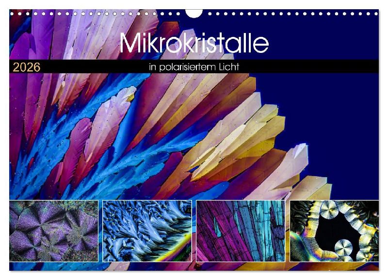 Mikrokristalle in polarisiertem Licht (Wandkalender 2026 DIN A3 quer), CALVENDO Monatskalender
