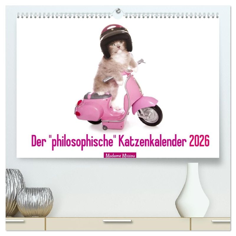 Der "philosophische" Katzenkalender 2026 (hochwertiger Premium Wandkalender 2026 DIN A2 quer), Kunstdruck in Hochglanz