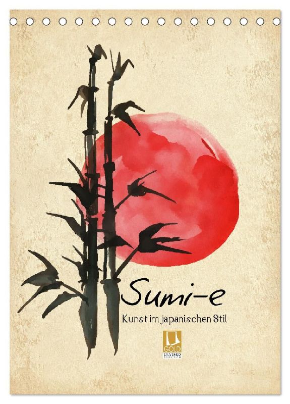 Sumi-e Kunst im japanischen Stil (Tischkalender 2026 DIN A5 hoch), CALVENDO Monatskalender