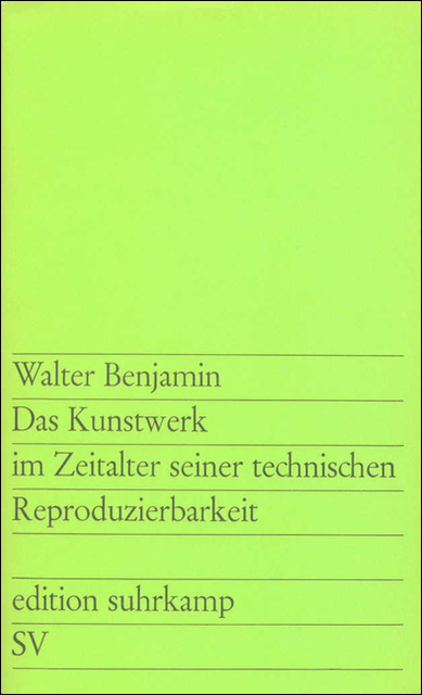 Edition Suhrkamp, Nr.28, Das Kunstwerk im Zeitalter seiner technischen Reproduzierbarkeit