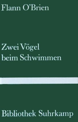Zwei Vögel beim Schwimmen.