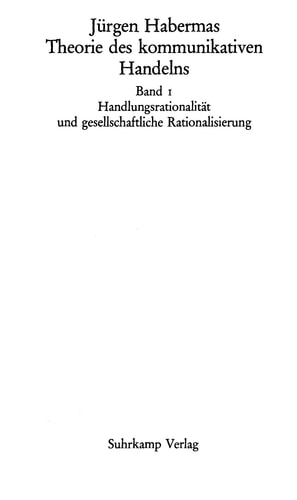 Theorie Des Kommunikativen Handelns(2 Volumes)
