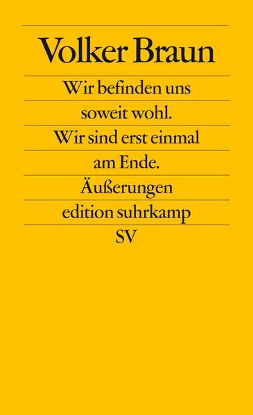 Wir befinden uns soweit wohl. Wir sind erst einmal am Ende