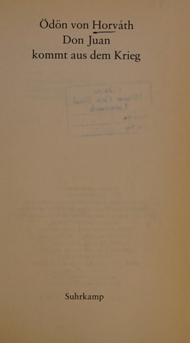Gesammelte Werke / Don Juan kommt aus dem Krieg