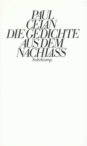 Die Gedichte aus dem Nachlaß