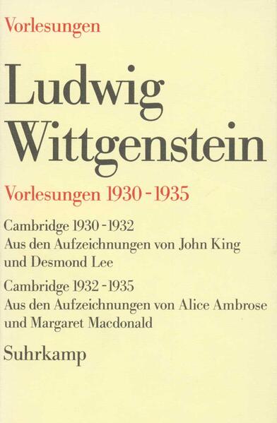 Vorlesungen 1930–1935