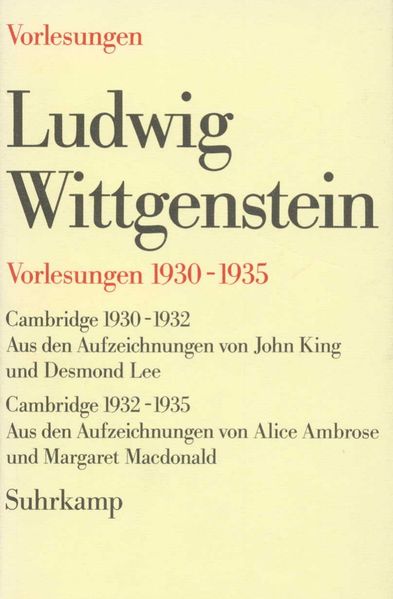 Vorlesungen 1930–1935