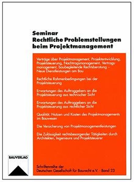 Seminar Rechtliche Problemstellungen beim Projektmanagement