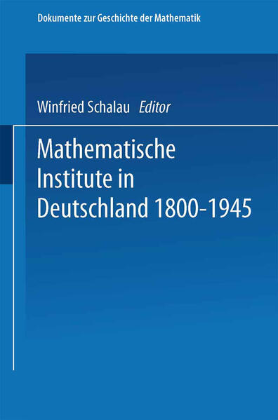 Mathematische Institute in Deutschland 1800–1945