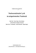 Nachsurrealistische Lyrik im zeitgenössischen Frankreich