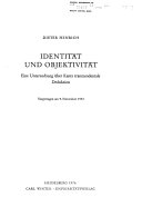 Identität und Objektivität