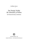 Das Partizip Perfekt der schwachen ja-Verben
