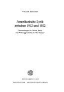 Amerikanische Lyrik zwischen 1912 und 1922