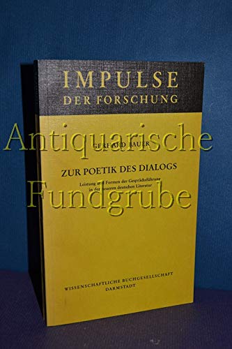 Zur Poetik des Dialogs