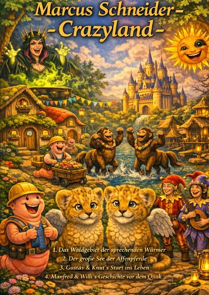Crazyland / Crazyland - Im Waldgebiet der sprechenden Würmer - Der große See der Affenpferde - Gustav & Knut´s Start ins Leben - Manfred & Willi´s Geschichte vor dem Quak