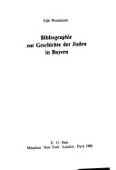 Bibliographie zur Geschichte der Juden in Bayern