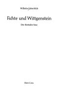 Fichte und Wittgenstein