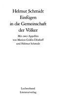 Einfügen in die Gemeinschaft der Völker