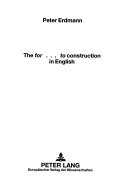 The «for...to» construction in English
