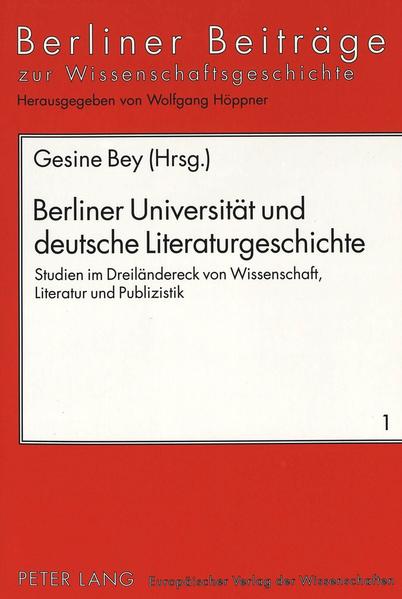 Berliner Universität und deutsche Literaturgeschichte