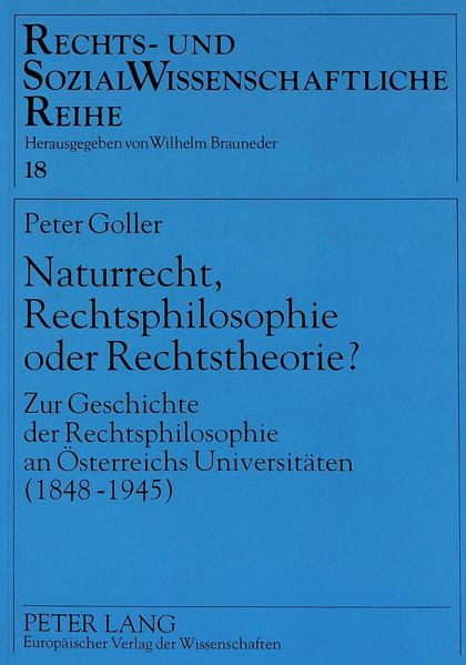 Naturrecht, Rechtsphilosophie oder Rechtstheorie?