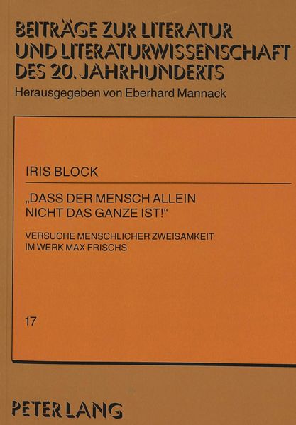 «Daß der Mensch allein nicht das Ganze ist¿»