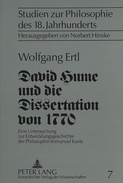 David Hume und die Dissertation von 1770