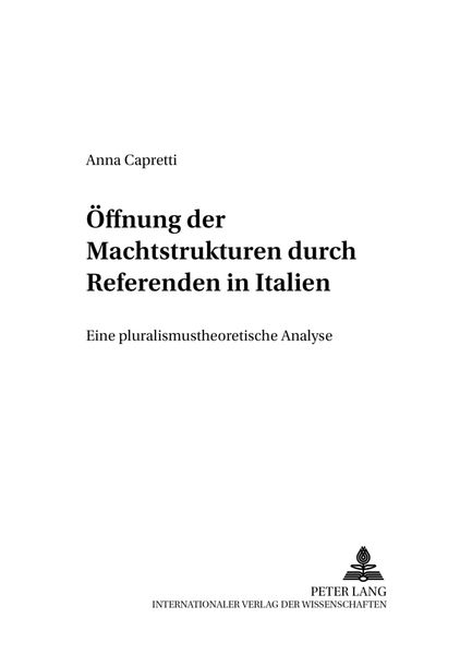 Öffnung der Machtstrukturen durch Referenden in Italien