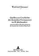 Quellen zur Geschichte der deutschen Freimaurerei im 18. Jahrhundert