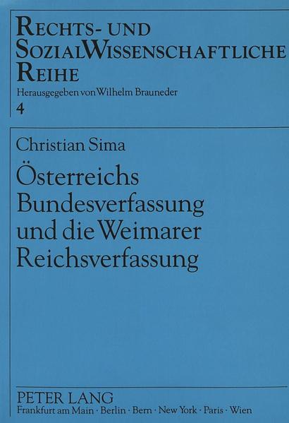 Österreichs Bundesverfassung und die Weimarer Reichsverfassung