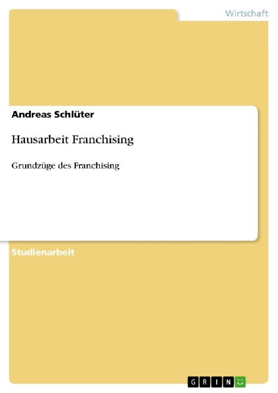 Hausarbeit Franchising