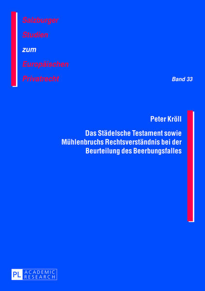 Das Städelsche Testament sowie Mühlenbruchs Rechtsverständnis bei der Beurteilung des Beerbungsfalles
