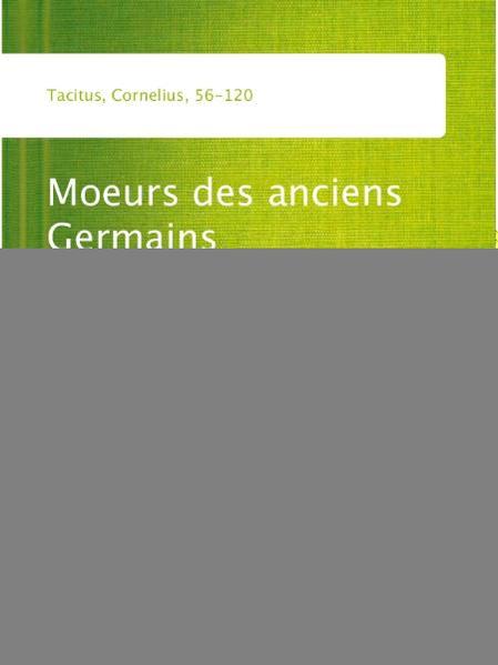 Moeurs des anciens Germains