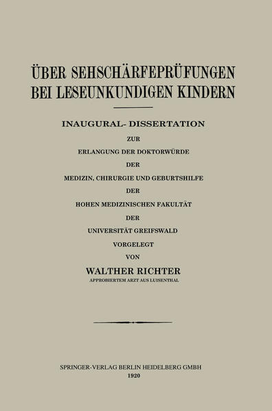 Über Sehschärfeprüfungen bei Leseunkundigen Kindern